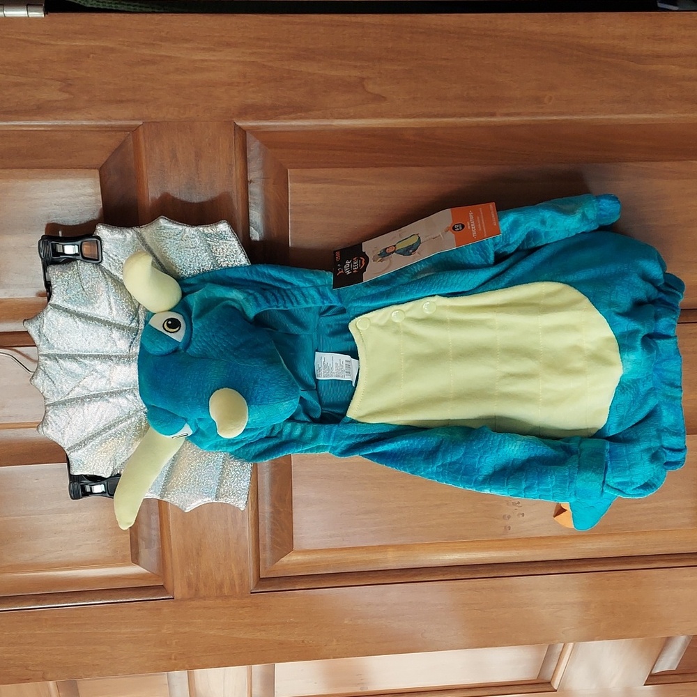 *🆕 Hyde & EEK! Blue Dinosaur Baby Pullover Triceratops Costume, 6-12 Months NEW